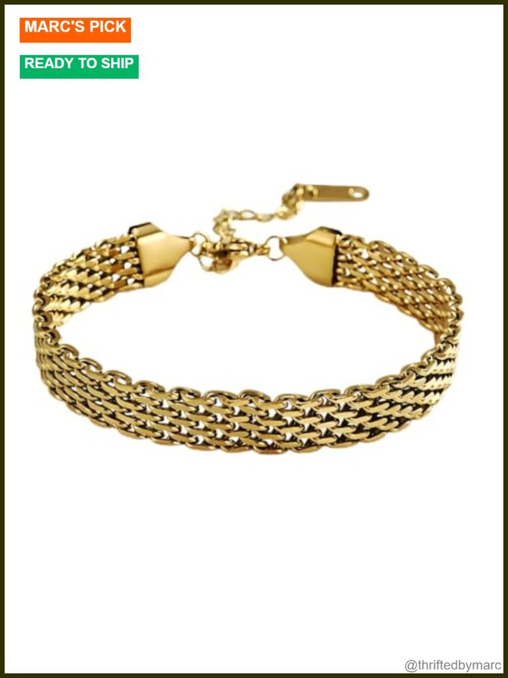 18K Gold Multi Layer Cuban Link Bracelet Waterproof Tarnish Free